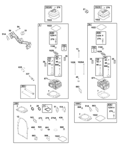 Cylinder Head Group Diagram and Parts List for 356447-0707-G1 200000 - 399999 Briggs and Stratton Engine